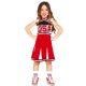 Piros pompomlány jelmez 7-9 éves