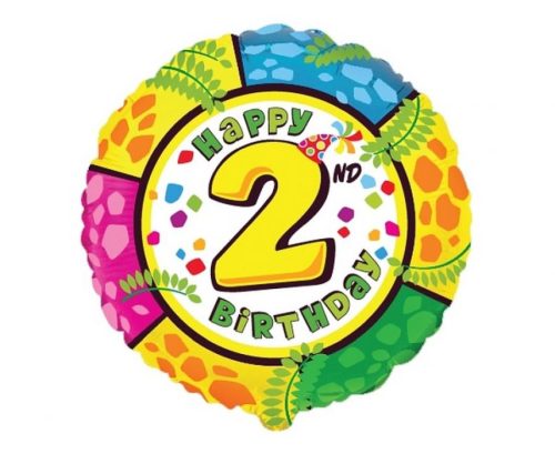 Happy 2nd Birthday fólia lufi 48 cm