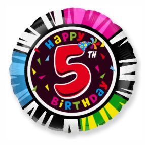 Happy 5th Birthday fólia lufi 45 cm
