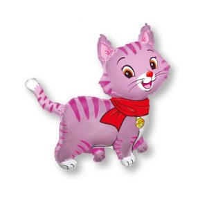 Rózsaszín cica fólia lufi 93 cm