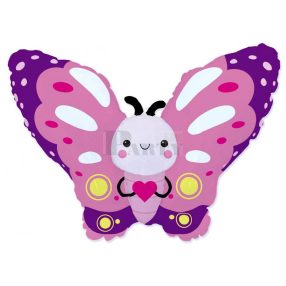 Pink pillangó fólia lufi 58 cm
