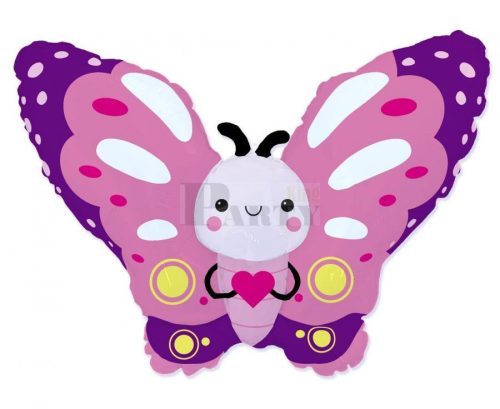 Pink pillangó fólia lufi 58 cm