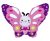 Pink pillangó fólia lufi 58 cm