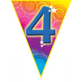 4-es színes zászlófüzér 5m