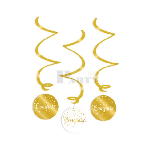 Congrats Spirál dekor 3db gold