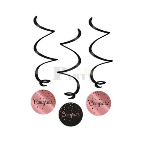 Congrats Spirál dekor 3db rosegold 