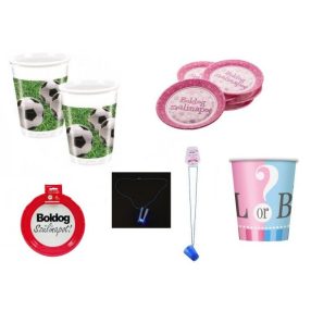 Poharak, tányérok, evőeszközök és szívószálak