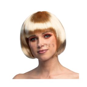 Rövid szőke paróka frufruval